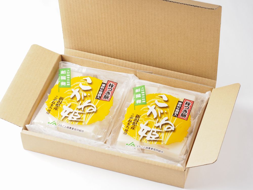 お餅:こがね姫シングルパック10枚×2袋箱入-通信販売・新潟県上越市産
