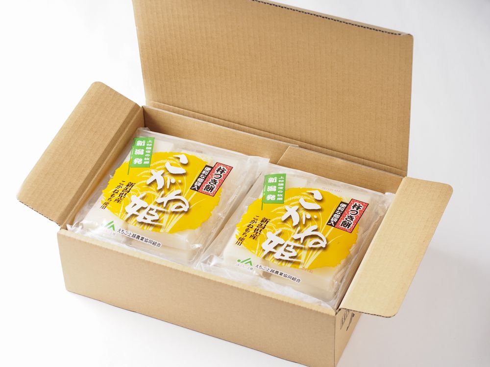 お餅:こがね姫シングルパック10枚×４袋箱入-通信販売・新潟県産