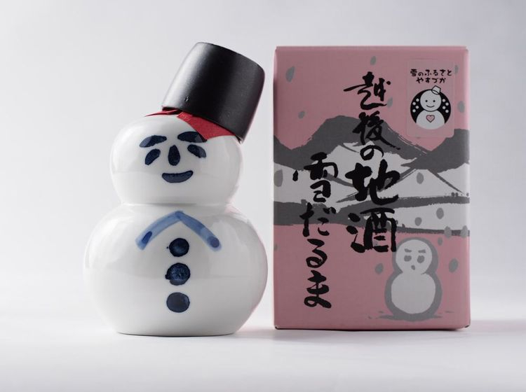 清酒 雪だるま君300ml(雪だるまの陶器入)通信販売-新潟県上越市産